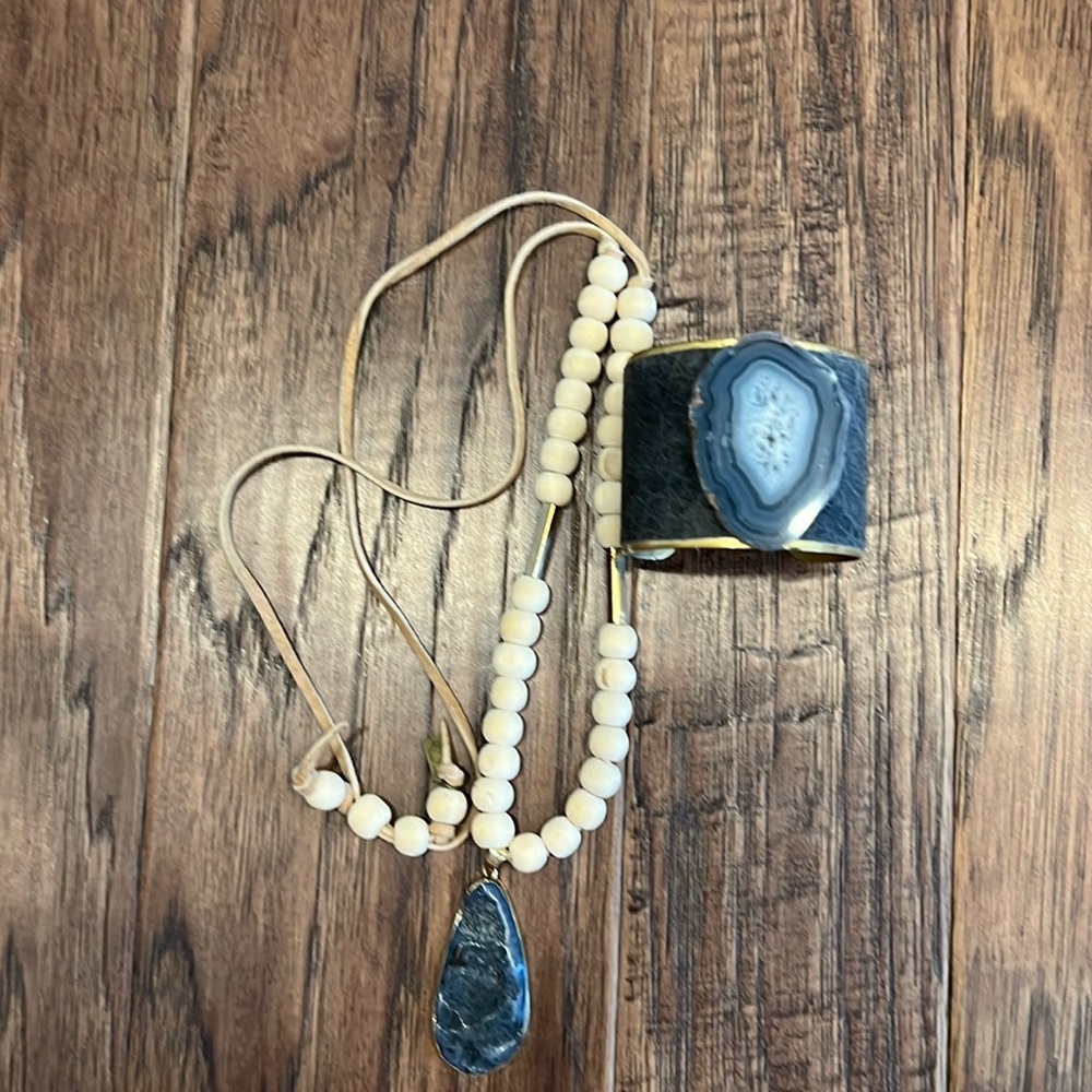 Boho necklace and cuff set - Spangles by Sarah